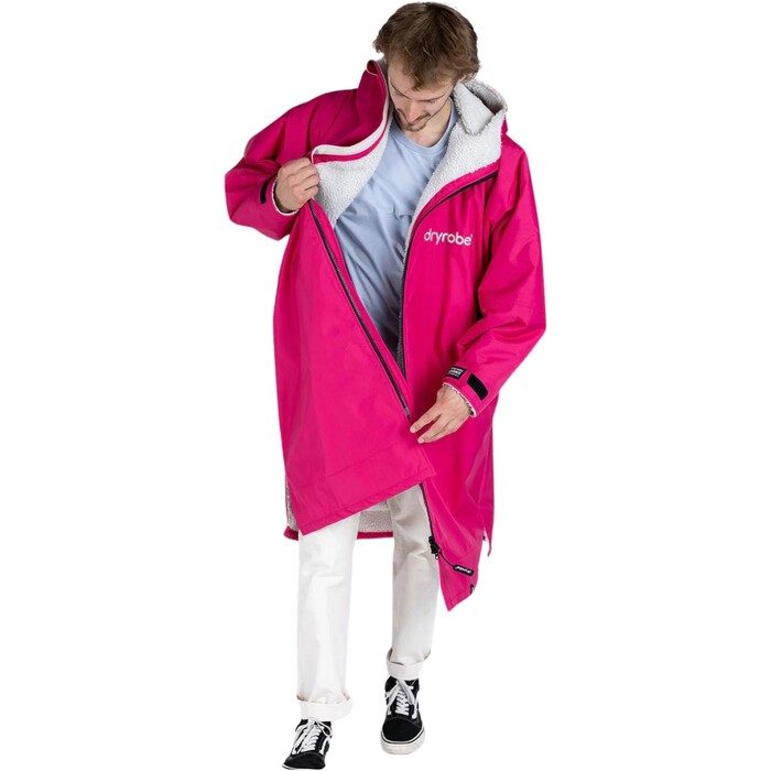 2024 Dryrobe Advance Langrmeliges Wickelkleid Robe V3 DALSV3 - Pink / Hellgrau